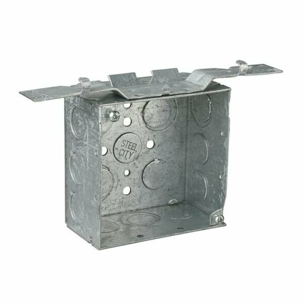 Abb 3/4 Outlet Box, 1 -Outlet, 17 -Knockout, 1/2, 3/4in Knockout, Steel, Silver, Galvanized 3621A